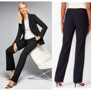 Talbots Seasonless Wool Barely Boot Cut Work Career Dress Pants Navy Blue 6